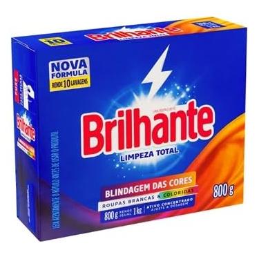 Imagem de Lava-Roupas Em Pó Roupas Brancas E Coloridas Brilhante Limpeza Total Caixa 800G, Brilhante
