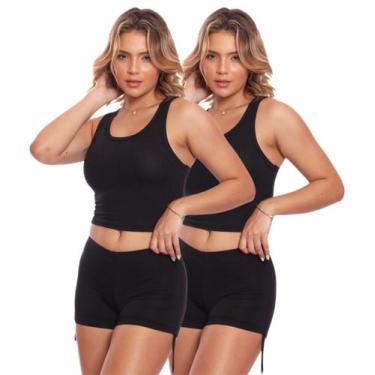 Imagem de Kit 2 Shortinho Biquíni Regulagem Empina Bumbum Calcinha Bionda - Brás