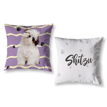 Imagem de Kit 2 Almofadas Pet Cachorros Cheias 40cm x 40cm Decorativas Estampada