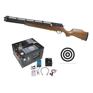 Imagem de Carabina Pcp Rossi R8 Vr G4 Madeira 5,5 + Compressor + Alvos