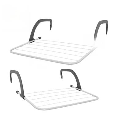 Imagem de Varal Portátil Para Janela Parede Retrátil Para Apartamento Secador De Roupas 50x33CM(KIT 2 UNIDADES)