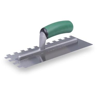 Imagem de BARWALT Espátula entalhada UltraGrip, entalhes quadrados de 1/2 x 1/2 x 1/2 polegada, ferramentas de azulejo de lâmina de aço temperado, BWT71059