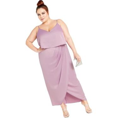 Imagem de City Chic Vestido feminino com babado Ff, Lilás, 18 Plus