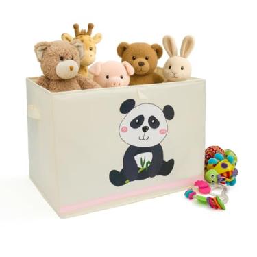 Imagem de Caixa Organizadora Infantil 51x36cm Quarto Bebê Criança (Panda)