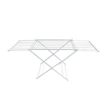 Imagem de Varal De Chão Com Abas De Correr 192cm Aluminio Branco