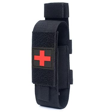 Imagem de VVIITOP Molle Porta-torniquetes Médicos Cruz Adesivos Bolsa de Torniquete Pequeno Trauma (Preto)