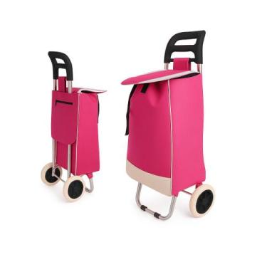 Imagem de Carrinho Dobrável De Mão Multiuso Compras Feira Com Rodas Reforçado 30