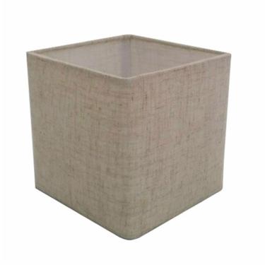 Imagem de Cúpula em Tecido Quadrada Abajur Luminária Cp-25/25x25cm Rustico Bege