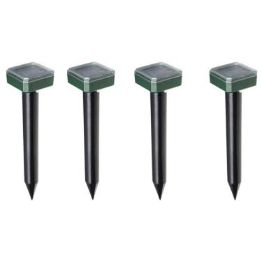 Imagem de Repelente Solar Ultrassonico Kit com 4 unidades Ratos Roedores Pestes Jardim Externo Cobras