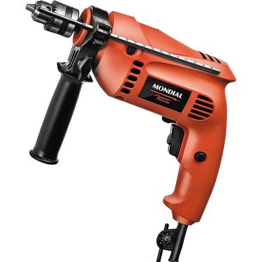 Imagem de Kit Furadeira de Impacto 3/8" Mondial 650W 127V com 4 Brocas para Concreto Tramontina