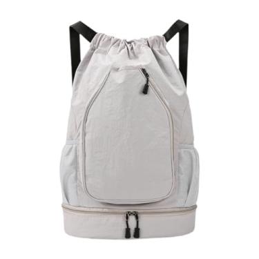 Imagem de Vaveren Mochila de basquete, mochila de basquete, decoração, para raquete de badminton, de tênis para esportes ao ar livre, acampamento, academia, Cinza