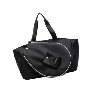 Imagem de Colaxi Bolsa de tênis esportiva para atividades ao ar livre, resistente ao desgaste, fácil de limpar, à prova d'água, multifuncional, estilosa, portátil, Preto
