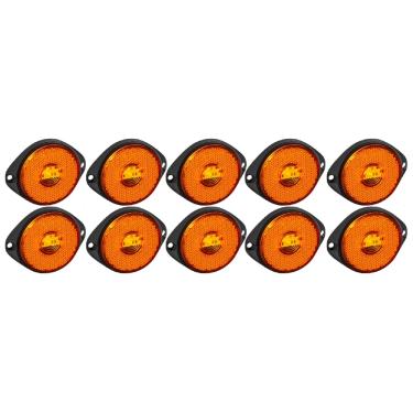 Imagem de 10 Lanterna Frontal 65mm Led Bivolt Conector Carreta Caminhão