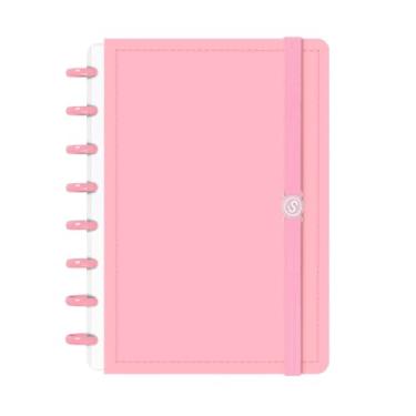 Imagem de Caderno Inteligente De Disco Capa Dura 80 Folhas Reposicionavel Tipo Diario Journal(M (17 x 23 cm),Rosa)