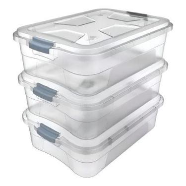 Imagem de Kit 3 Caixas Organizadoras Transparentes Multiuso 3 Litros - Uninjet