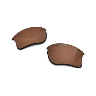 Imagem de Lentes de reposição polarizadas de 1,6 mm para óculos de sol Oakley Flak Jacket XLJ, proteção UV, lentes espelhadas escuras - Mais opções, Marrom âmbar - polarizado, One Size