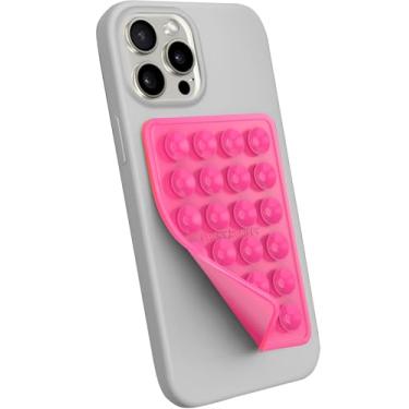 Imagem de Suporte de celular com ventosa StickyGrippy, acessório adesivo de silicone para iPhone e Android, suporte de celular com espelho para chuveiro e brinquedo Fidget viva-voz, vídeos e selfies do TikTok
