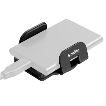 Imagem de SMALLRIG Suporte para celular SSD, fixação de 4 a 6 cm de largura, para Samsung T5 T7 SSD, SanDisk SSD, MagSafe para iPhone 17/16/15/14/13/12, suporte de unidade SSD universal para gaiola de câmera