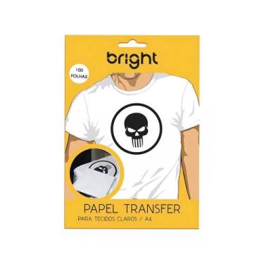 Imagem de Kit Papel Transfer A4 Tecidos Claros Bright Branco 100 Folhas Camiseta