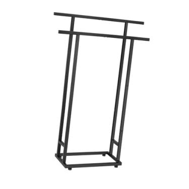 Imagem de IEUDNS Toalheiro autônomo, suporte para cobertores, minimalista, de metal, 2 camadas, suporte para toalhas de mão para piscina, quarto, lavanderia