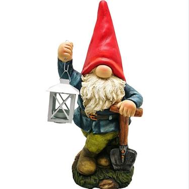 Imagem de Gnomo com Lanterna Decorativo para Jardim 46cm Colorido Just Home Collection