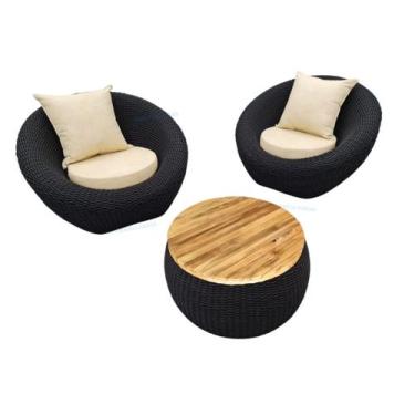 Imagem de Poltronas Redonda Corda Náutica P/ Varanda Sala Recepção - Varanda Fib