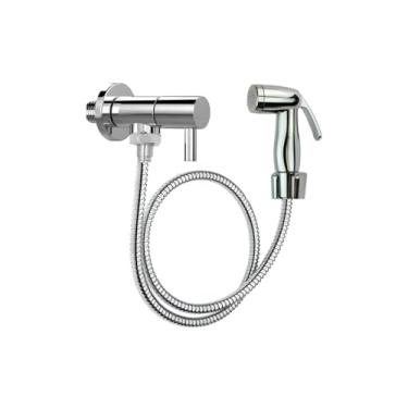 Imagem de Link Metais - Ducha Higienica Cromada Abs, Ducha Intima Mangueira Inox 1,20 Metros, Duchina De Mao