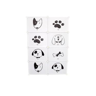 Imagem de Armario Organizador De Brinquedos Guarda Roupa Sapateira Porta Treco 8 Modulos Com Prateleiras Infantil Kangur