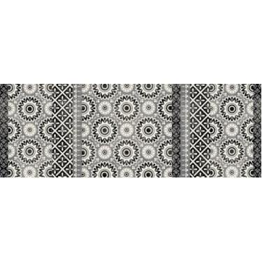 Imagem de Coleção Floor Flair, Balance in Black Medallion 2,5 x 2,5 m, vinil durável à prova d'água e resistente a manchas, tapete de área interna, revestimento protetor de piso, decoração de interiores para