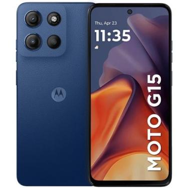 Imagem de Motorola Moto G15 NFC Dual SIM de 512GB + Fone Sem Fio, Azul Escuro, 5