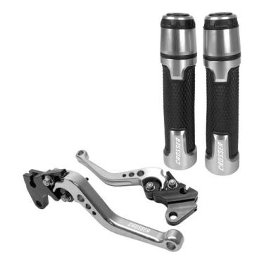 Imagem de Kit Manete E Manopla Moto Ybr Factor 125 Lona - Stark Race, Prata