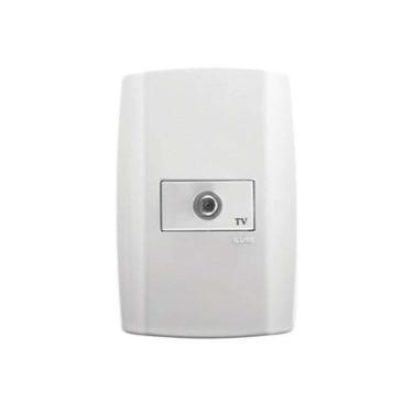 Imagem de Tomada Coaxial Tv/vídeo Slim Para Cabos Rg6 E Rg59 - Conjunto Ilumi
