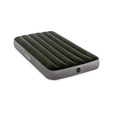 Imagem de Intex Dura-Beam Standard Series Downy Airbed com bomba de pé embutida, Queen, verde