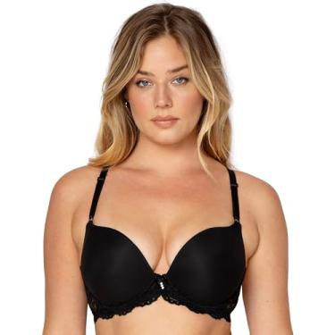 Imagem de Smart & Sexy Sutiã push-up feminino de renda, Hue preto (malha), 42DD
