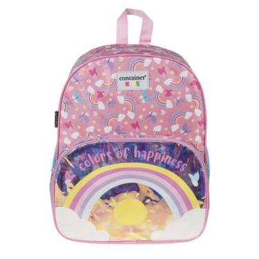 Imagem de Mochila Escolar G Infantil Menina Arco íris Colors of Happiness Rosa C
