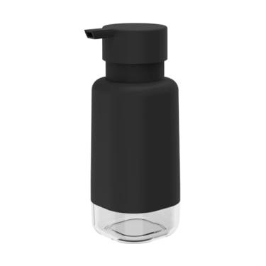 Imagem de Dispenser de Sabonete Líquido Porta Detergente Alcool Gel 500ml Com Visor Transparente Para Cozinha Banheiro (Preto)