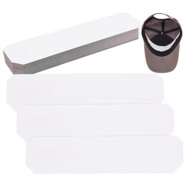 Imagem de FINGERINSPIRE 50 peças de inserção de boné de beisebol de papel 6 x 26,4 cm branco forma retangular chapéu suporte aba suporte reutilizável chapéu de papelão encaixador de boné inserções para homens