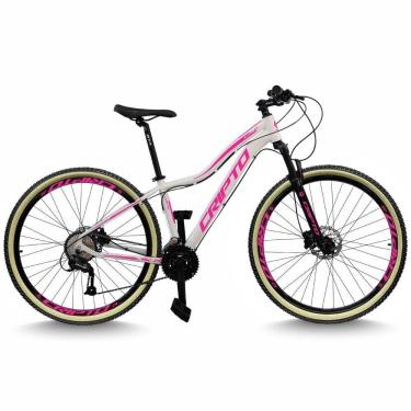 Imagem de Bicicleta Aro 29 Cripto 24 Marchas Freio Disco C/suspensão Pneu Bege - Branco/rosa - 17" Branco/rosa