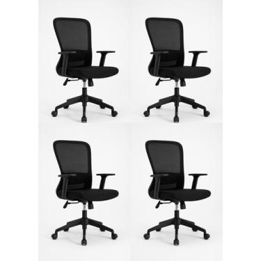 Imagem de Cadeira de Escritório Diretor Pulse - Preta - Inova Office, 4 Cadeiras