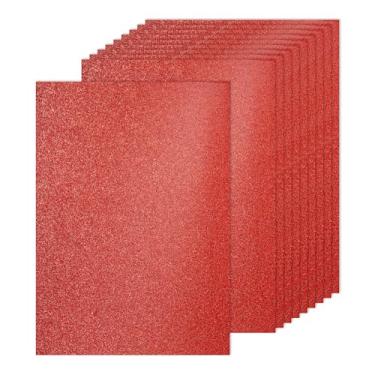 Imagem de PATIKIL 60 folhas de papelão vermelho escuro com glitter, 21 x 29,7 cm, papel brilhante A4, papel brilhante, 250 g/m², grande brilho para artesanato, scrapbook, arte faça você mesmo, festa de