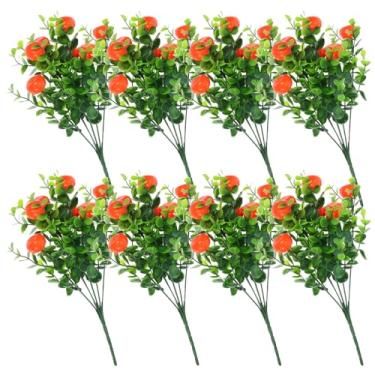 Imagem de TOYANDONA Buquê de Plantas Frutíferas Artificiais: 8 Peças de Caules de Frutas Realistas, Buquê de Laranja Artificial, Flores Artificiais, Caules de Frutas, Galhos, Peças Centrais para Decoração de
