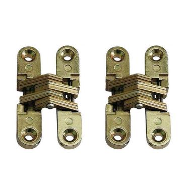 Imagem de Kit 2 Dobradiça Invisível 70Mm Cruz Para Portas Interna