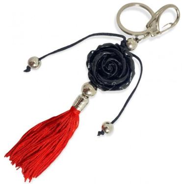 Imagem de Chaveiro Rosa Vermelha Orixá Pomba Gira 16 Cm Em Murano