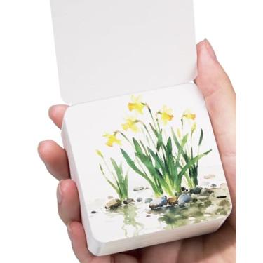 Imagem de Lightwish 60 folhas mini caderno de desenho em aquarela 6,6 x 6,6 cm, prensa a quente, 300 g/m², tamanho de viagem, caderno de pintura quadrado rasgável portátil, caderno de desenho quadrado em