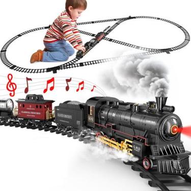 Imagem de Controle remoto Train Set Hot Bee Alloy com locomotiva a vapor