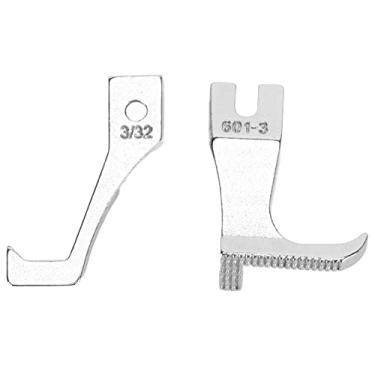 Imagem de Máquina de costura industrial padrão prensador aço de aço durável Pé de costura reto para máquinas de costura industrial universal 3,6 x 3cm 2 pacote
