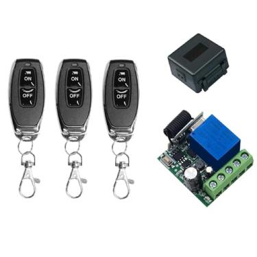 Imagem de QIACHIP Interruptor Remoto Sem Fio Dc 5V 6V 9V 12V 24V 48V 60V 433 Mhz, Receptor De Relé 1 Canal, Trava Alternância Momentânea Com 3 Transmissores Para Portão, Porta Aberta, Led, Carro