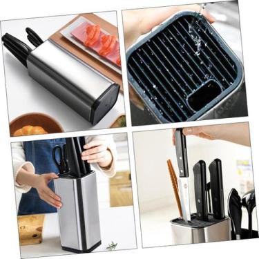 Imagem de Cepo Para Facas Talher Inox Suporte Cozinha Universal - Clink