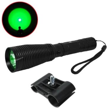 Imagem de Lanterna Tática LED Verde Forte Recarregável Caça Pesca Camping 5076L 