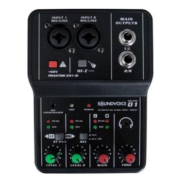 Imagem de Mesa Placa De Som Interface Multitrack Soundvoice Delphi-01, 5V